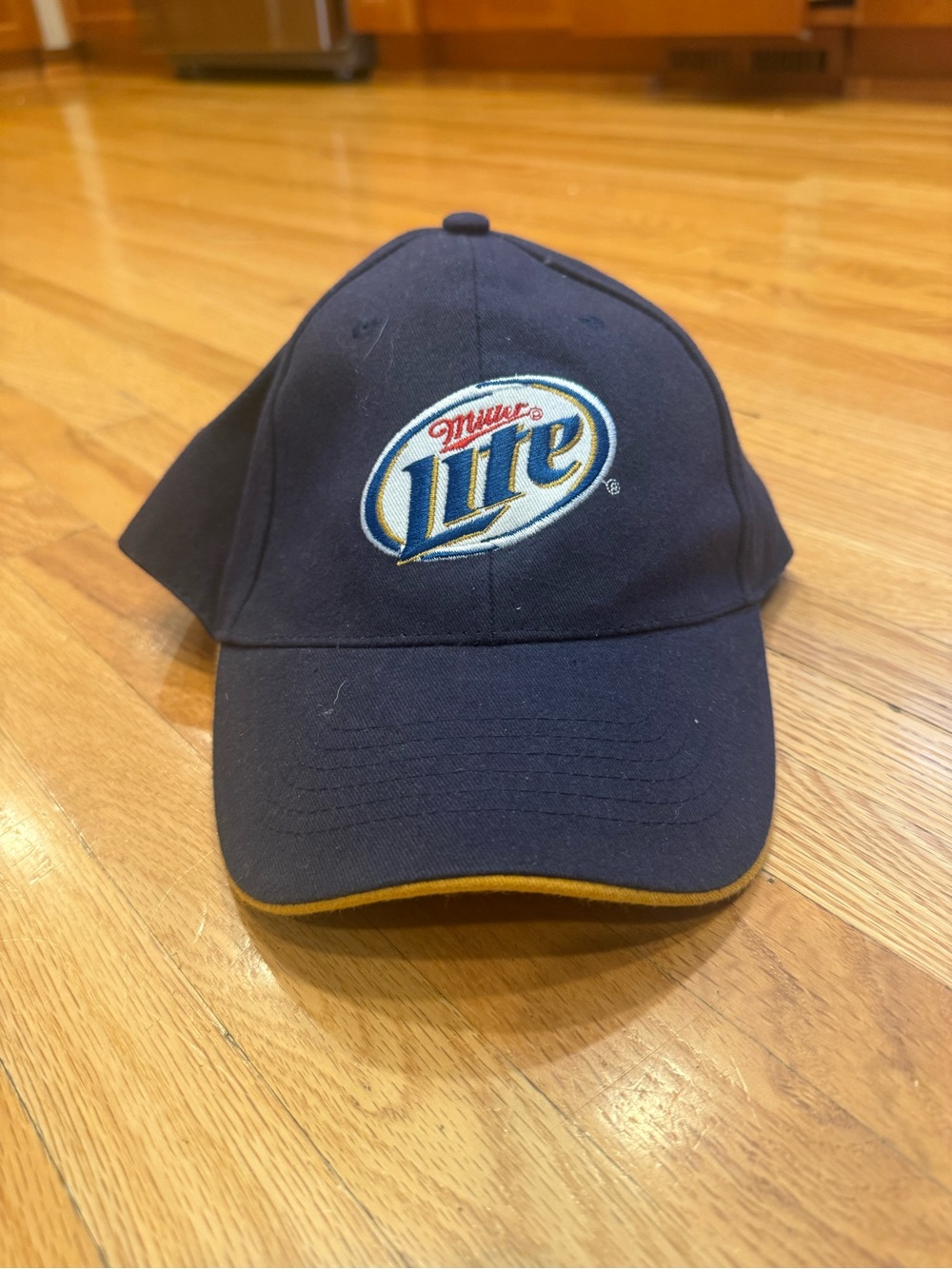 Miller Lite Navy Baseball Cap with Gold Trim
